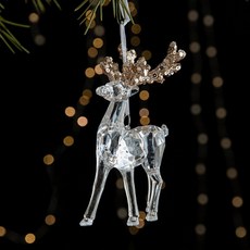 Home Flow冬季氛圍亮片壓克力吊飾裝飾品鑰匙 2件組, 站立的鹿, 1個