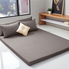 Inyx 純棉絎縫乳膠Sense Mom記憶棉床墊套, 深棕色