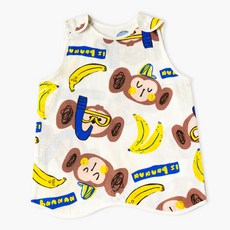 Uni FRIend 童款猴子香蕉圖案雙層棉質睡眠背心