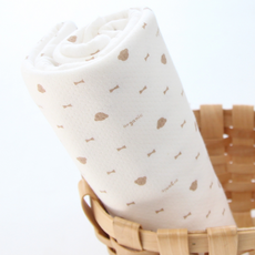 有機棉針織布 蝴蝶結熊, 米白色, 1個