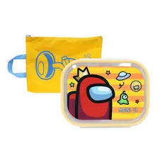 LE BARN Among Us印花餐盒+便當袋, 混色, 不鏽鋼餐盤+便當袋