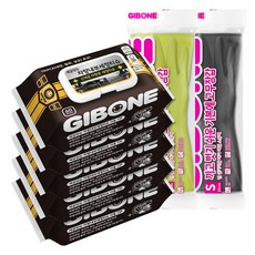 GIBONE 橡膠手套 S號 2入+車內濕紙巾 5入, 隨機發貨（橡膠手套）, 1套, 小(S)