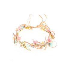 Minseong Company 花朵絲綢髮帶花冠, 1個, 金色