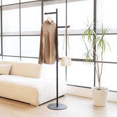 트리스토어 철제 양방향 스탠드 옷걸이, 블랙