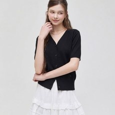 로엠 여성용 올데이 브이넥 반팔 가디건 RMCKG25R99