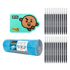3M 密封包材 6m+便利貼 654-BT21+中性筆 24入, 1組, SHOOKY(便利貼)
