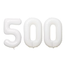 JOYPARTY 數字銀箔氣球 大 500, 白色, 1個