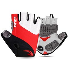 GIYO S10 SBR 凝膠墊自行車半手套, 紅色的