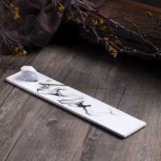 大理石長方形香燭台, 白色