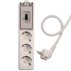 SURGIO 彩色高容量3孔延長線 DH-3039-N, 1個, 象牙白, 1.4m