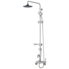 다인이엔지 두진 208 3-WAY 토수구형 해바라기 파이프 타입 레인샤워수전 방문설치, 크롬, 1개