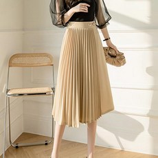 PAPERMENTS 高腰A字百褶中長裙