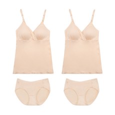 IUNIQUE 基本款天絲哺乳背心 2入+內褲 2入
