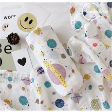 LuxuryBaby 嬰幼兒用雙層竹纖維紗布毯, 太空