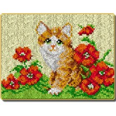 Alode Cat Carpet 地毯DIY技能刺繡套組中文版白色印花網布, 1套, NO_08