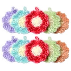 閃亮壓克力花朵菜瓜布, 1個, 10入