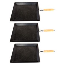 유진 사각 프라이팬 중 3p, 중(가로 360 x 높이 310 x 높이 34 mm), 3개