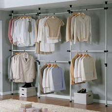 gahwahomesys 6層大容量收納掛衣架 NLB4600, 象牙白 + 黑色