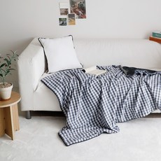 CASA VERDE Sterling 酷灰色格紋超細纖維雙面毯