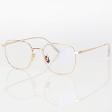 RIGHT NOW 超薄方圓形抗藍光眼鏡 金色