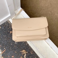 MDMS 簡約百搭復古斜背包, 杏色