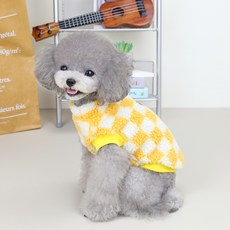 Coupets 寵物方形搖粒絨背心, 黃色, 1個