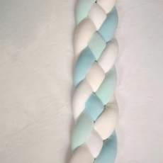 Happy Mine 柔軟溫暖麻花捲床圍 1m, 薄荷綠 + 白色 + 天空藍