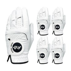 YAMAMOTO 鋼芯男士優質左手高爾夫手套 5p, 白色的