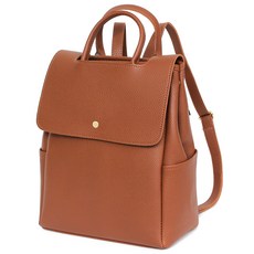 MIC CORN 女性用 RIRIS 簡約基本款手提後揹包, 棕色