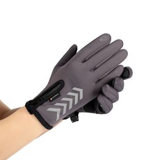 BLACKNU 防水防風騎行絲絨搭扣手套雙手套組, 03灰色