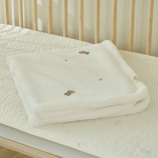 lolbaby 嬰兒用冬季刺繡超細纖維毯, 晚安熊