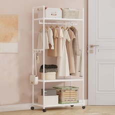 Growthome 免螺絲碳鋼框架衣架, 白色