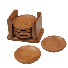 라운드 스퀘어 다도 우드 코스터 세트, 라운드 A, 1개