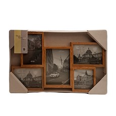 STYLE_G時代家居仿舊巴洛克復古5入相框組-淺咖 多張照片展示 玻璃面板保護 客廳臥室適用, 1入