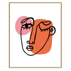 추상 일러스트 그림 인테리어 액자 IDP-050, 엣지 골드