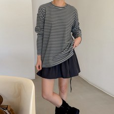 Bori 刷毛條紋孕婦T恤 a87