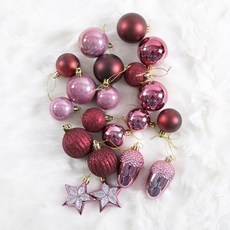 綜合聖誕迷你裝飾球 40入, Mauve, 1組