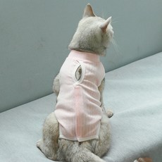 BUTU PET 貓咪長度可調純棉絕育術後服, 1個, 粉紅色