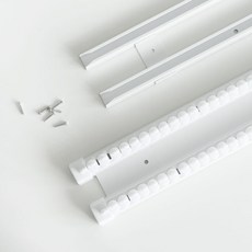 THEONE HOME DECO 可調節長度靜音電著雙層窗簾軌道, 白色