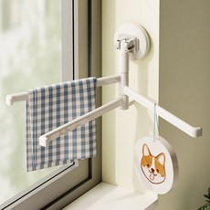 주앤지 흡착식 주방 욕실 다용도 회전 행주 수세미 걸이, 화이트, 1개