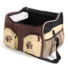 반려동물 발자국 차량용 카시트 겸용 가방, 브라운, 1개