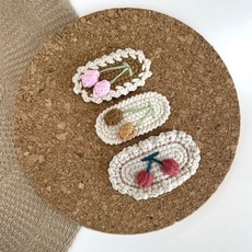 BEASOL 女孩的櫻桃按扣 + 花朵按扣 2 件套