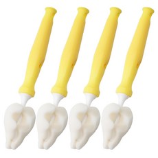 babybear 花型奶嘴刷, 黃色, 4入