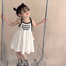 女童抓皺無袖棉質連身裙