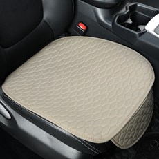 透氣純亞麻汽車坐墊套, 1個, 米色