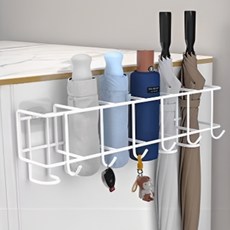 Bonaraon 鐵製壁掛式雨傘架 大型 6掛鉤, 1個, 02 白色