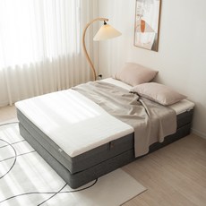 리바트 엔슬립 웰니스 폼 미디엄하드 토퍼 방문설치, 웜화이트, 50mm