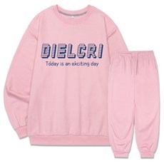 DIELCRI 男款 Bubble Pop 大標誌大學T束口運動套裝