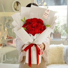 포포팬시 조화 비누 스탠드 꽃다발 대형 미니 카드 LED 조명, 레드(꽃다발), 1개