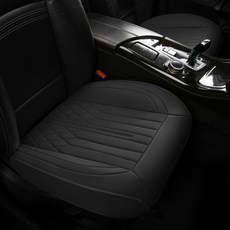 AUTOFIT 頂級皮革前座坐墊椅套, 黑色, 1個